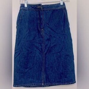 Boden Women's Denim Casual Skirt Medium Wash Straight Knee Length Sz 2/XS